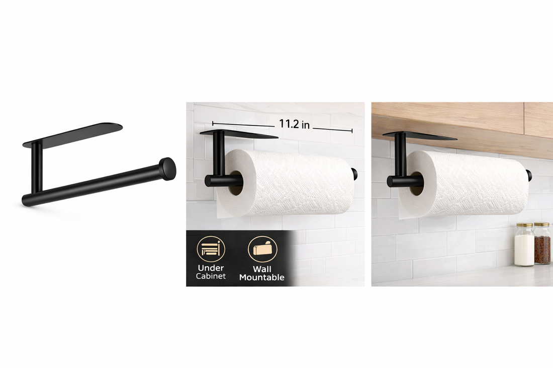 Paper Towel Holder Kitchen Wall Mounted Under Cabinet Stand
