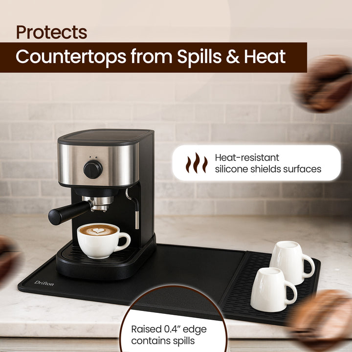 Silicone Coffee Mat,Waterproof Heat Resistant Bar Mat for Espresso Machine Station Accessorie
